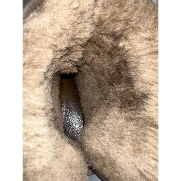 Dansko Harper Brown Oiled Leather Shearling Lined Calf Foldover Ankle Boots US 8 - Picture 9 of 12